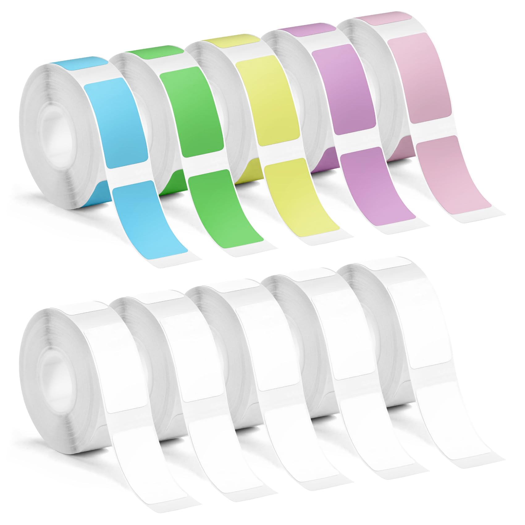 Selbstklebende Etiketten für P15/D30/Q30 Drucker, 10 Bände, 12 mm * 40 mm, 160 Etiketten/Band, Ideal für Zuhause, Büro u